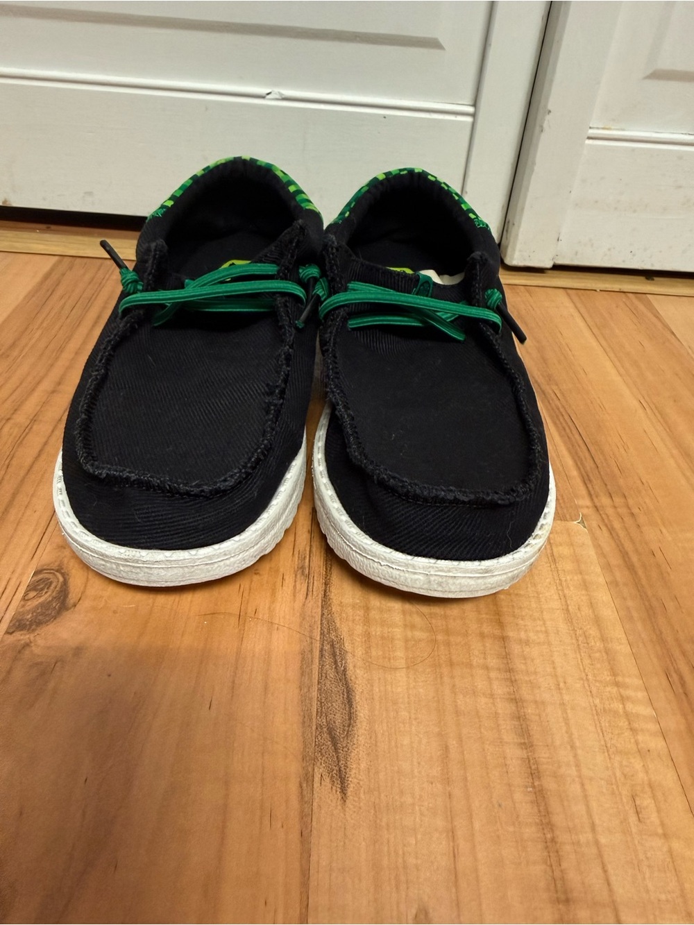 Hey Dude Kids Black Minecraft Canvas Slip-On Shoes